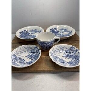 Enoch Wedgwood Tunstall Countryside 5pc Teacup And 4 Bowls